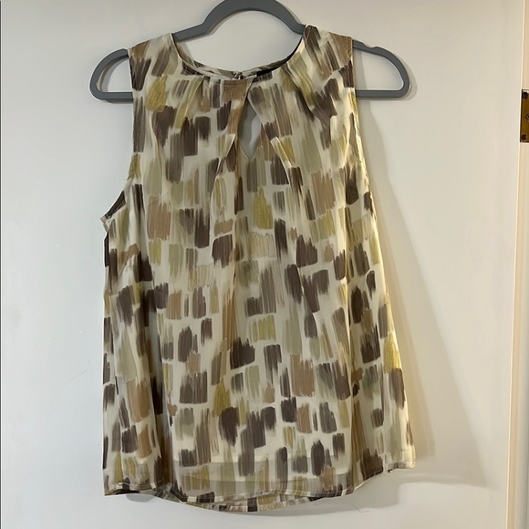 Doe & Rae Cream Tan Relaxed Graphic Blouse - Picture 1 of 6